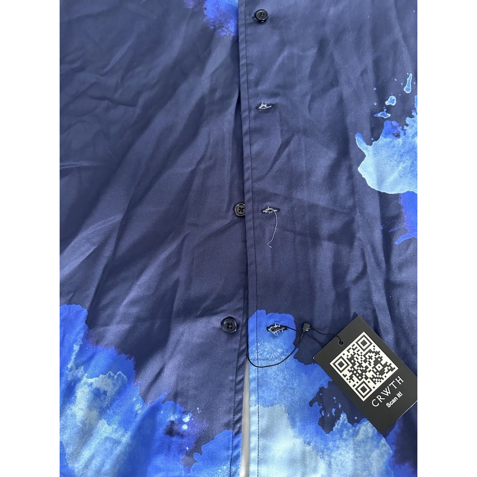 Charles Tyrwhitt Men's Splash Twill Short Sleeves Button Down Shirt Navy Multi M — image 2 of 4